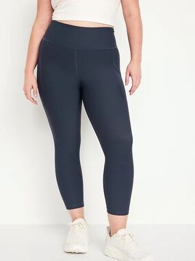 Old Navy Active Powersoft High-Rise Go Dry Pocket Leggings Navy Blue XL